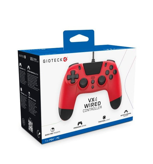 Gioteck Hardware/Zubehör Gioteck - VX-4 Wired Controller for PS4 (Red)