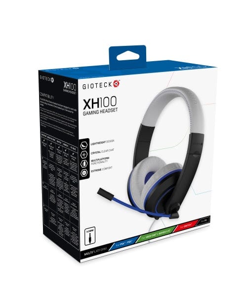 Gioteck Hardware/Zubehör Gioteck - XH-100S Wired Stereo Headset for PS5, PS4, XOne, Xseries X/S, Switch, PC (White/Blue)