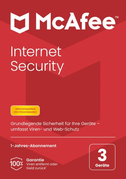 McAfee Internet Security, 3-Geräte, 1-Jahr, Windows/Mac/Android/iOS (Code in a Box)– JETZT KAUFEN BEI GLACIER GAMES .at