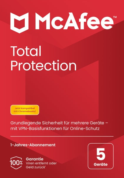 McAfee Total Protection, 5-Geräte, 1-Jahr, Windows/Mac/Android/iOS (Code in a Box)– JETZT KAUFEN BEI GLACIER GAMES .at