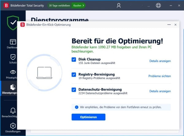 Bitdefender Total Security 10 Geräte / 18 Monate (Code in a Box)