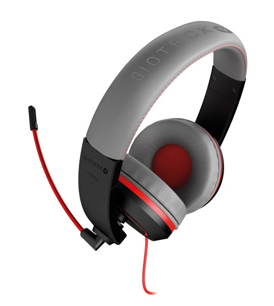 Gioteck - XH-100S Wired Stereo Headset for PS5, PS4, XOne, Xseries X/S, Switch, PC (Grey/Red)