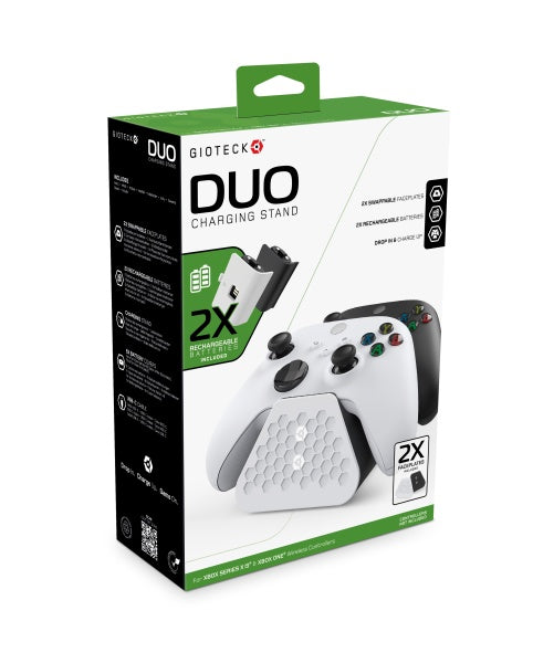 Gioteck - Duo Charging Stand for Xbox One, Xbox Series X (Black/White)