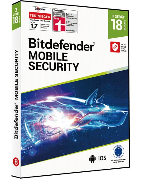Bitdefender Mobile Security 3 Geräte / 18 Monate (Code in a Box)