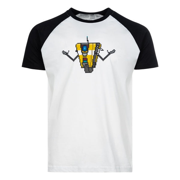 Borderlands Raglan T-Shirt "Claptrap Pixel Art" White/Black S