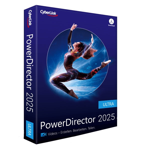 CyberLink PowerDirector 2025 Ultra | Benutzerfreundliches Videobearbeitungsprogramm für PC | Greenscreen und tausenden Effekten | Fotoshow | Heimstudio | Screen Recorder | Windows 10/11 [Box]