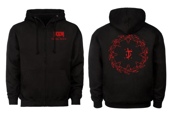 DOOM: The Dark Ages Zipper Hoodie "Shield" Black S– JETZT KAUFEN BEI GLACIER GAMES .at