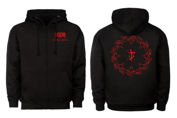 DOOM: The Dark Ages Zipper Hoodie "Shield" Black L– JETZT KAUFEN BEI GLACIER GAMES .at