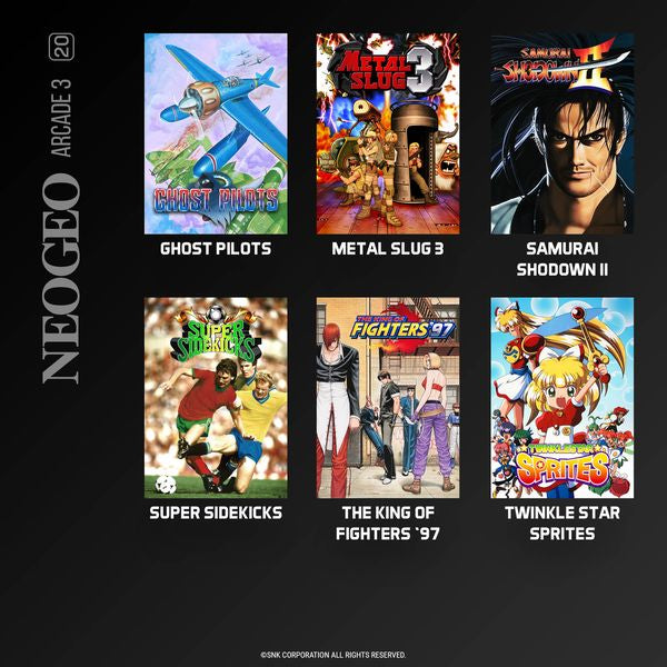 NEOGEO Super Pocket Starter Bundle with 3 Evercade Cartridges (31 Retro Games)