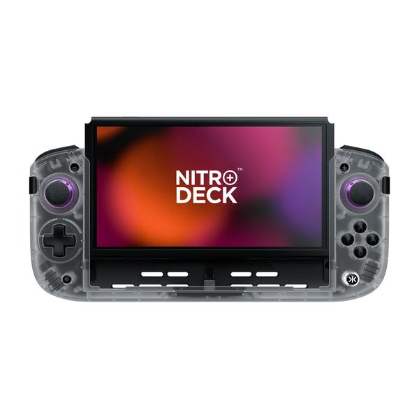 CRKD Nitro Deck+ Handheld Pro Controller for Nintendo Switch & OLED Model - TV Dockable - Programmable Sidekicks & Back Buttons - True Collection System (Clear White Edition)