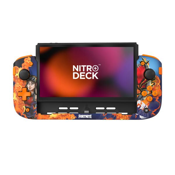 CRKD Nitro Deck+ Handheld Pro Controller for Nintendo Switch & OLED Model - TV Dockable - Programmable Sidekicks & Back Buttons - True Collection System (Renegade Raider Fortnite Edition)
