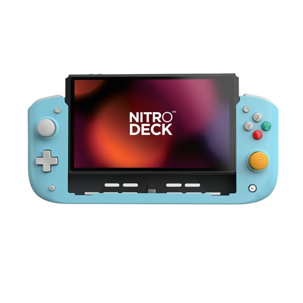 CRKD Nitro Deck - Professional Handheld Deck with No Stick Drift for Nintendo Switch and Switch OLED (Retro Blue - Nostalgia Collection)