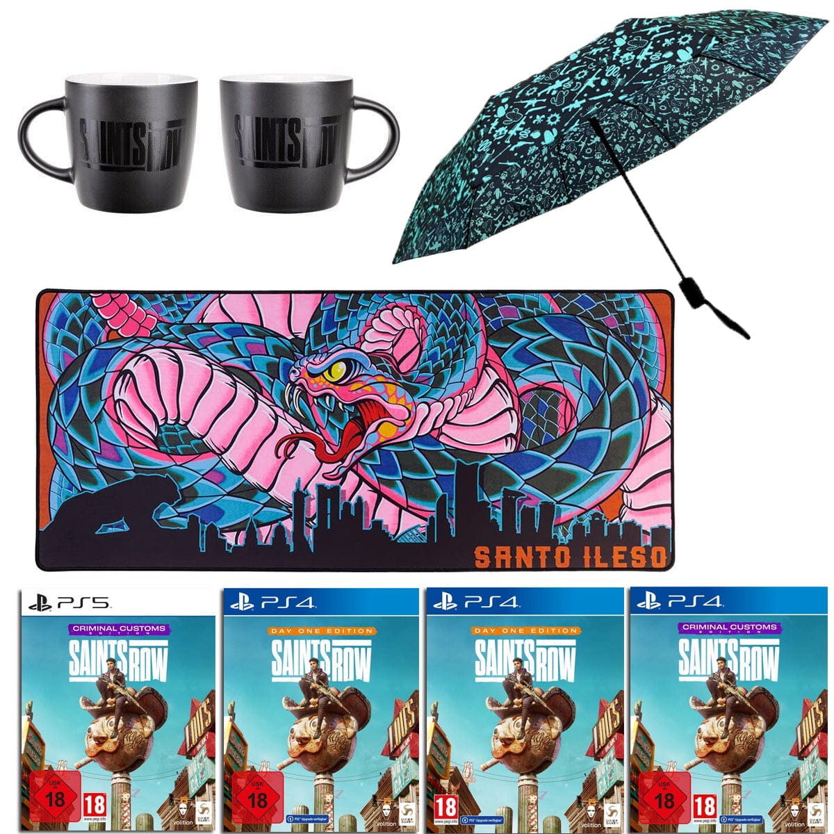 Merch – Merchandise Set Regenschirm Tasse Mousepad