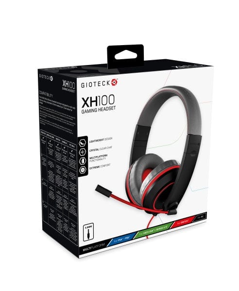 Gioteck Hardware/Zubehör Gioteck - XH-100S Wired Stereo Headset for PS5, PS4, XOne, Xseries X/S, Switch, PC (Grey/Red)