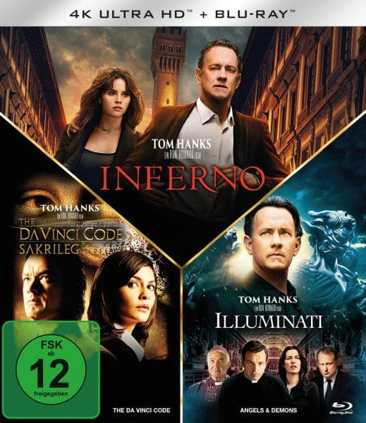 Sony Pictures Entertainment (PLAION PICTURES) 4K Ultra HD - Film Illuminati / Inferno / The Da Vinci Code (3 4K-UHDs + 3 Blu-rays)